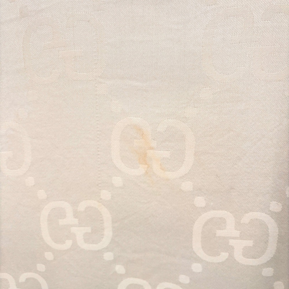 GUCCI GG Jacquard Silk Wool Shawl Scarf Ivory White Italy Large 140x140cm - Picture 7 of 11